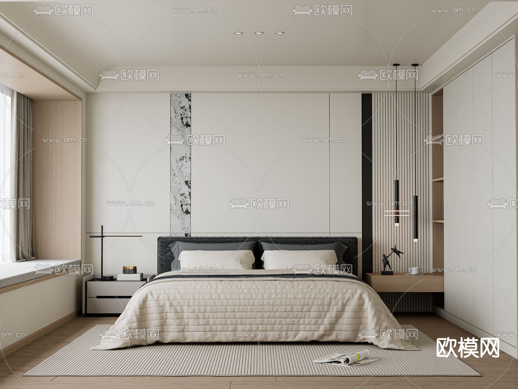 BEDROOM – MODERN STYLE – CORONA – 3D MODEL – 2090 - thumbnail 1