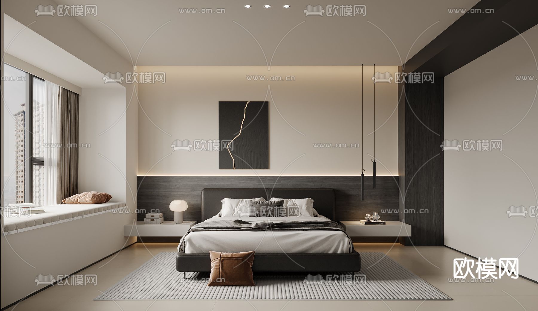 BEDROOM – MODERN STYLE – CORONA – 3D MODEL – 2098 - thumbnail 1