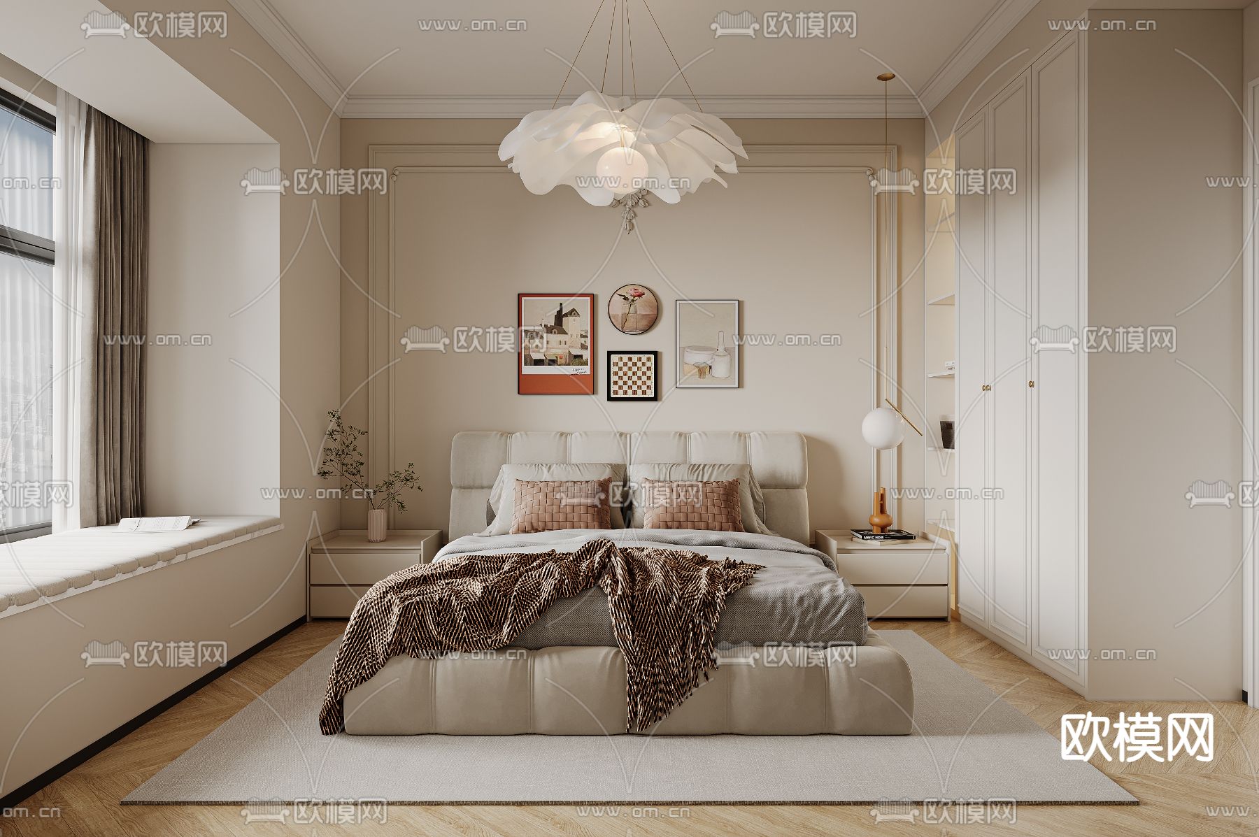 BEDROOM – MODERN STYLE – CORONA – 3D MODEL – 2099 - thumbnail 1