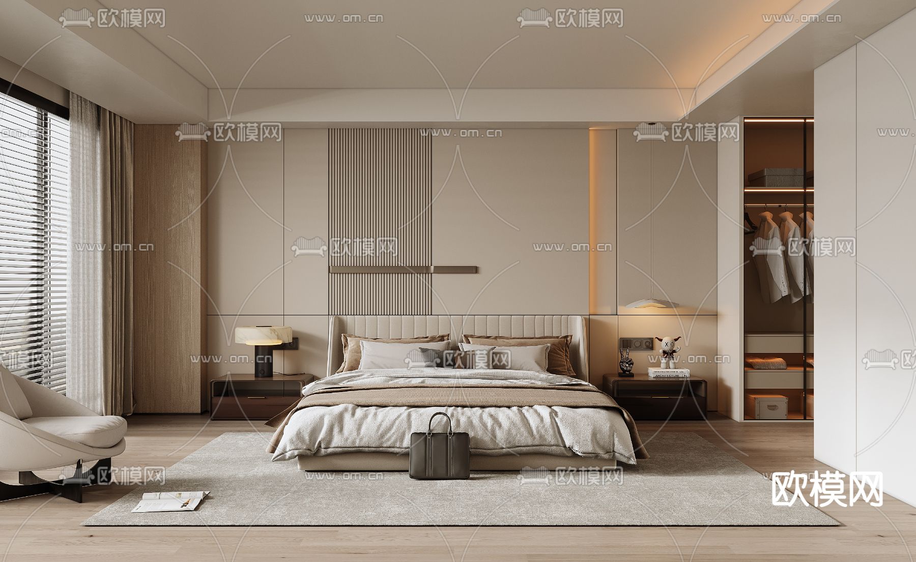 BEDROOM – MODERN STYLE – CORONA – 3D MODEL – 2101 - thumbnail 1