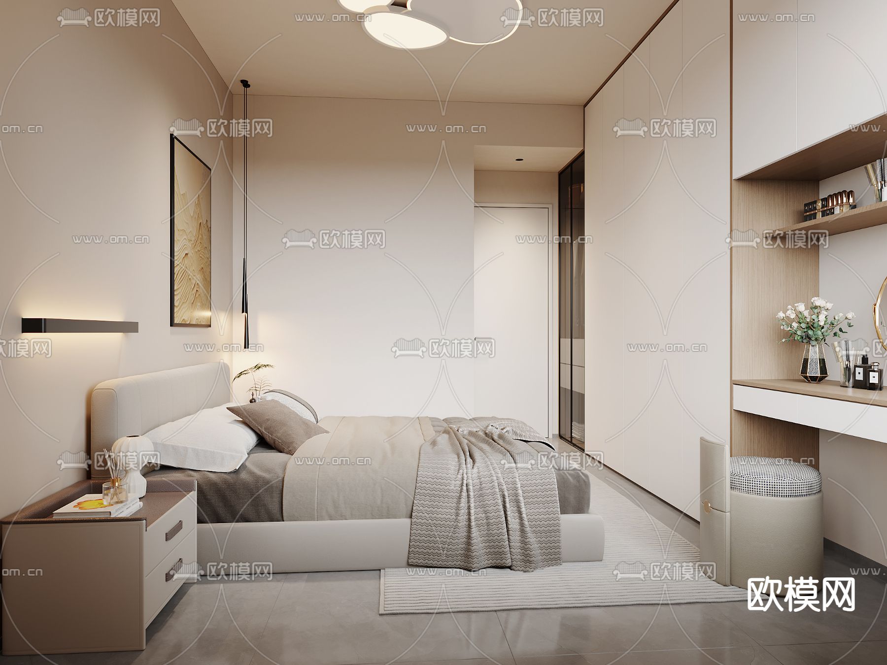 BEDROOM – MODERN STYLE – CORONA – 3D MODEL – 2127 - thumbnail 1