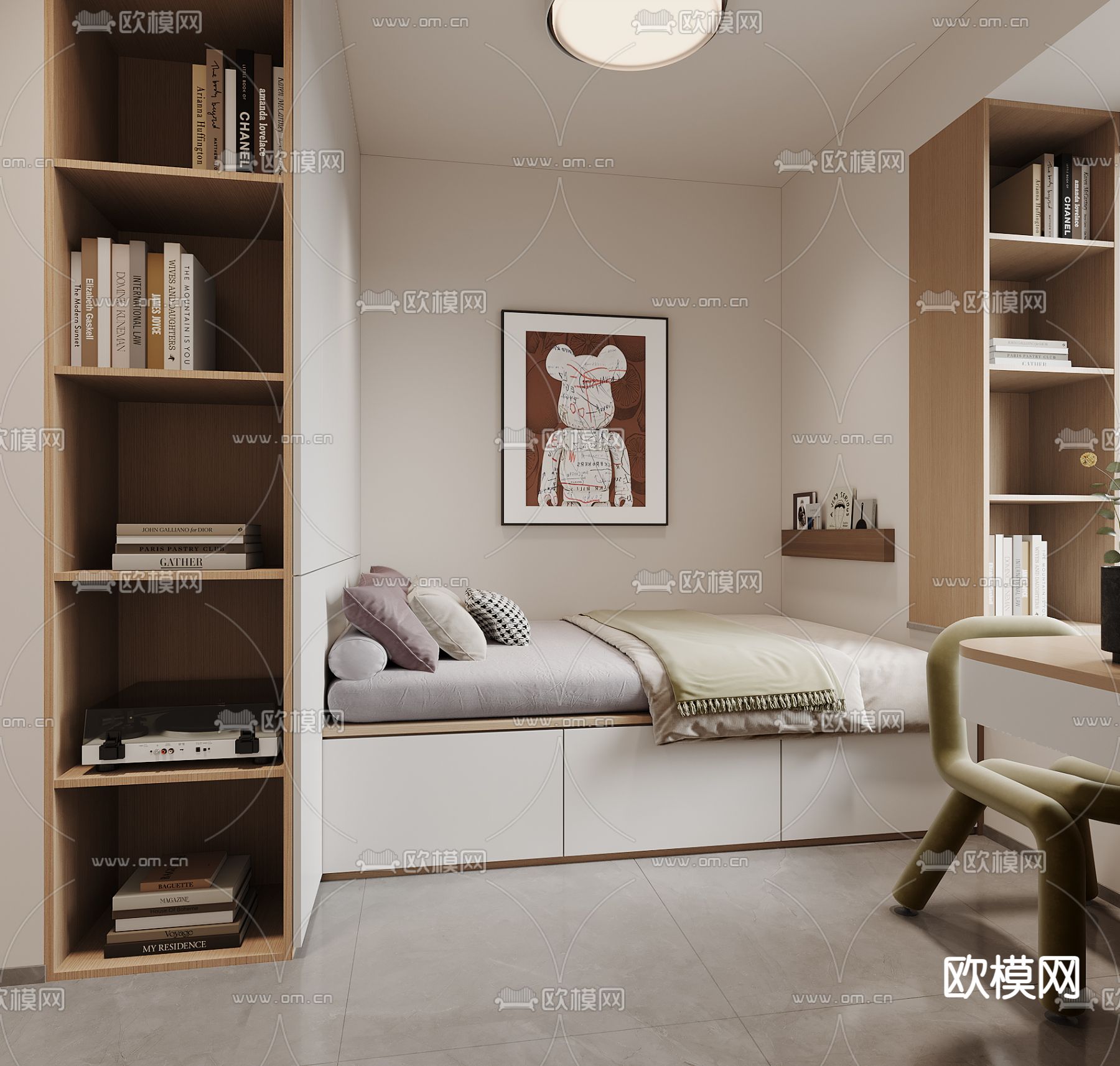 BEDROOM – MODERN STYLE – CORONA – 3D MODEL – 2129 - thumbnail 1