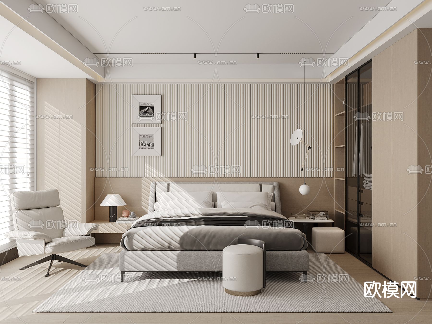 BEDROOM – MODERN STYLE – CORONA – 3D MODEL – 2154 - thumbnail 1