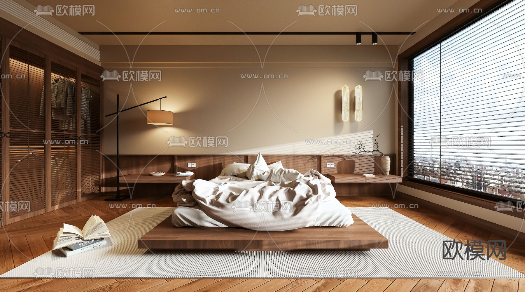 BEDROOM – MODERN STYLE – VRAY / CORONA – 3D MODEL – 2081 - thumbnail 1