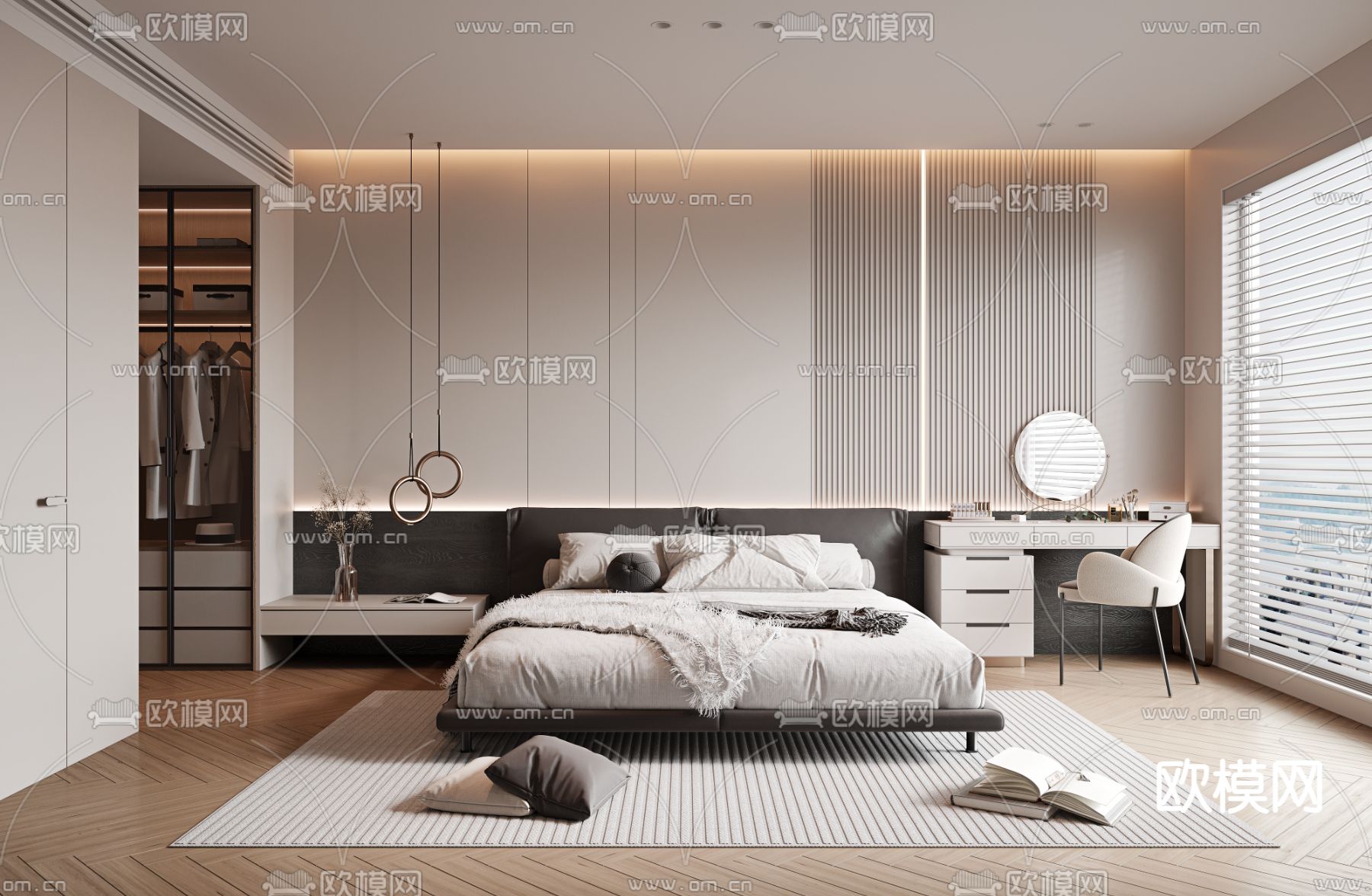 BEDROOM – MODERN STYLE – VRAY / CORONA – 3D MODEL – 2088 - thumbnail 1