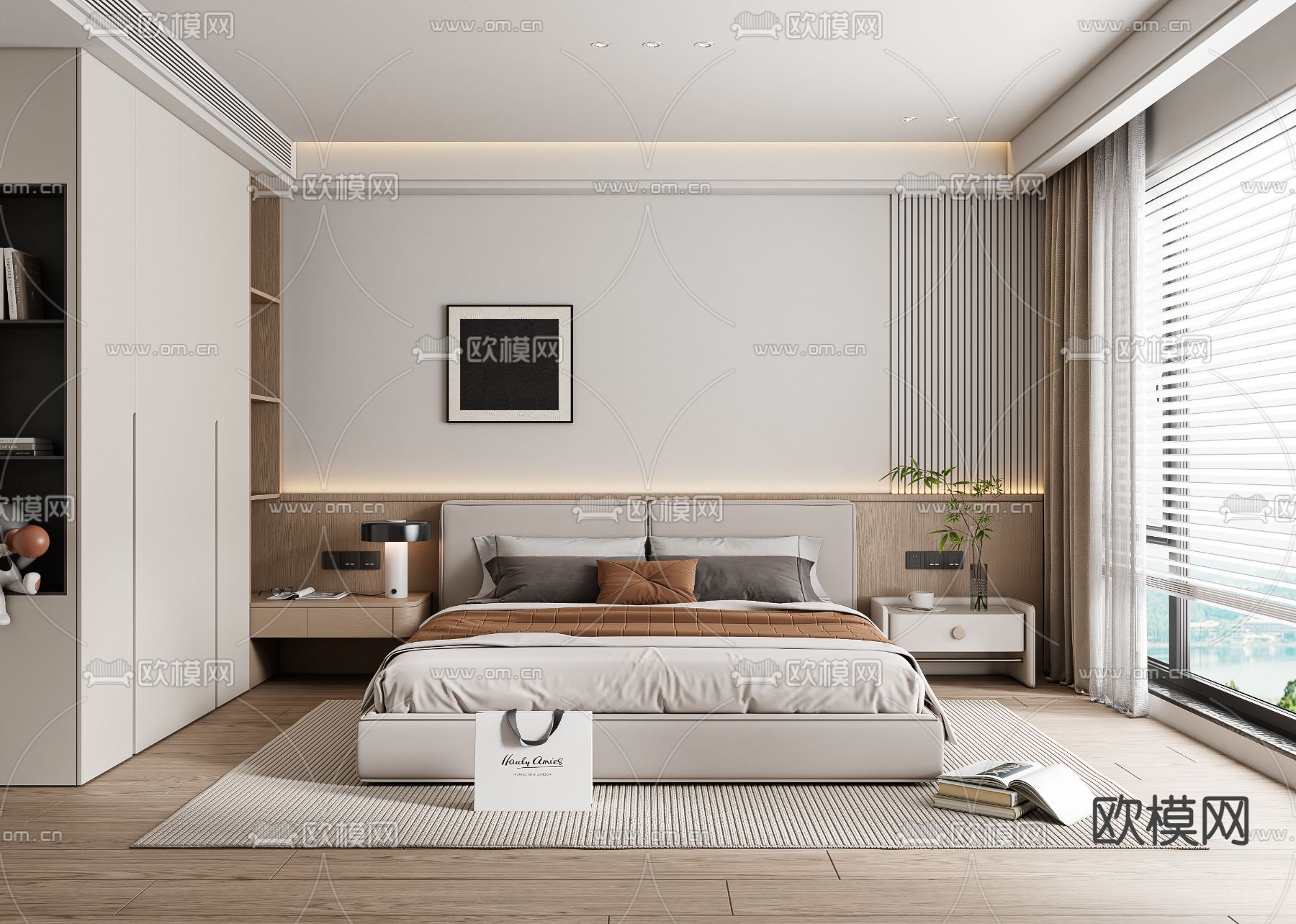 BEDROOM – MODERN STYLE – VRAY / CORONA – 3D MODEL – 2089 - thumbnail 1