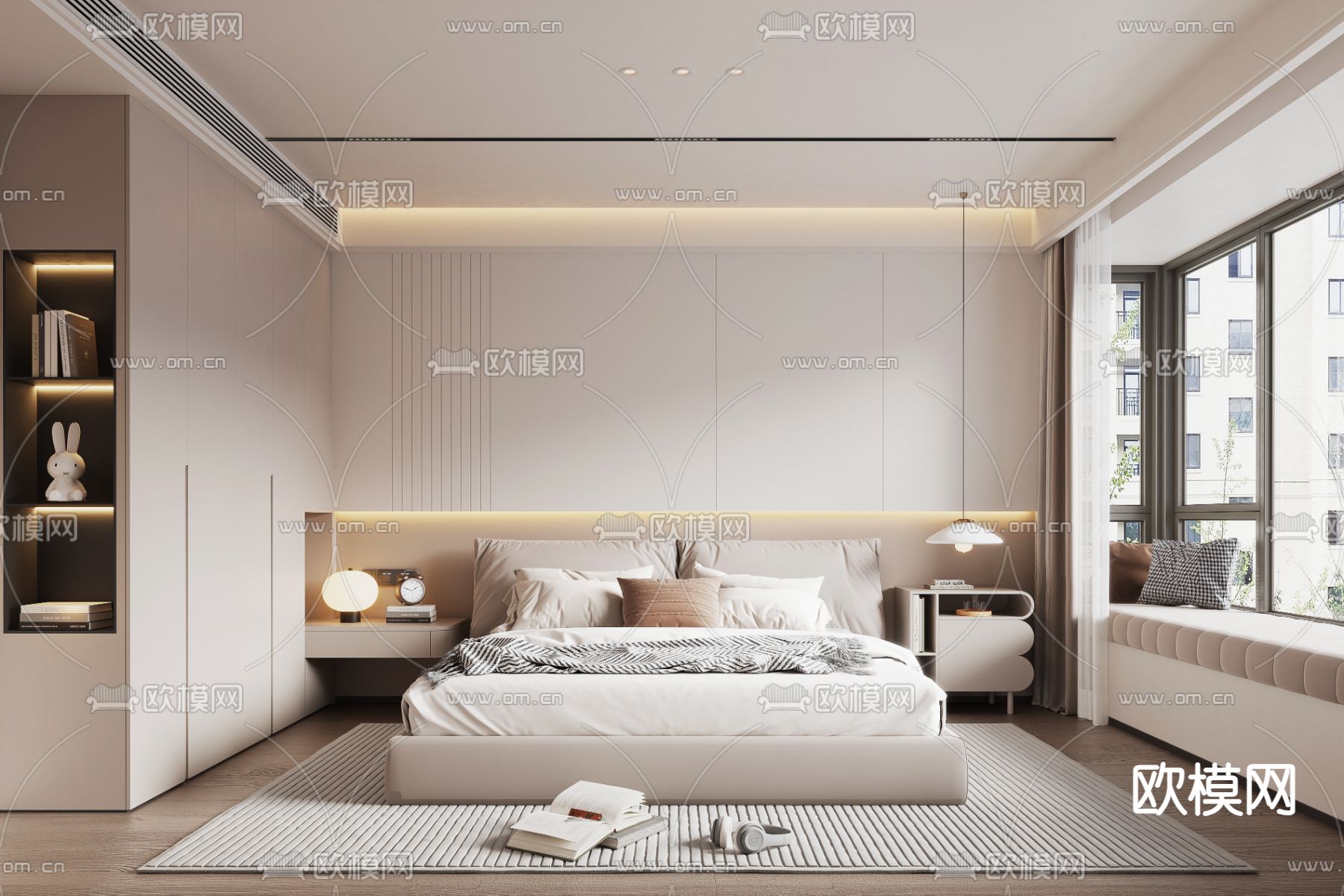 BEDROOM – MODERN STYLE – VRAY / CORONA – 3D MODEL – 2104 - thumbnail 1