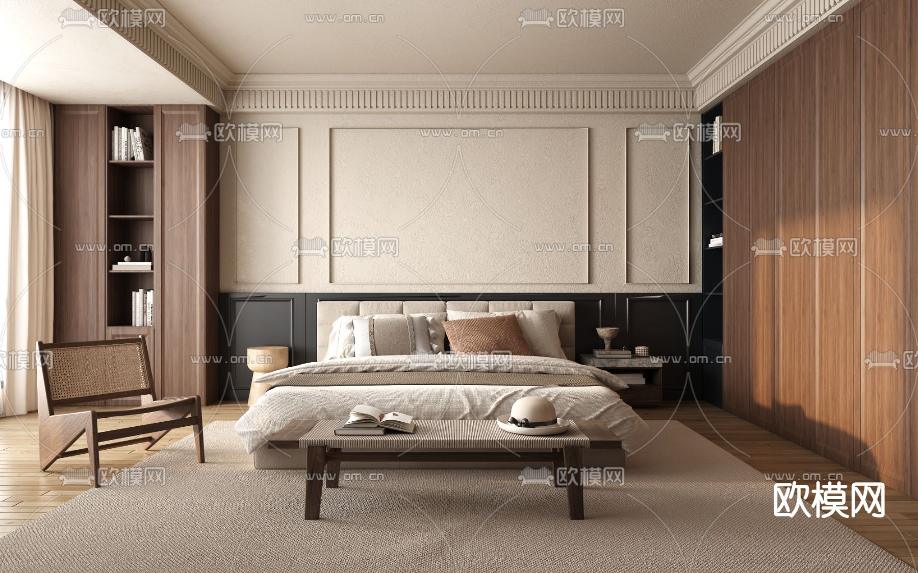 BEDROOM – MODERN STYLE – VRAY / CORONA – 3D MODEL – 2105 - thumbnail 1