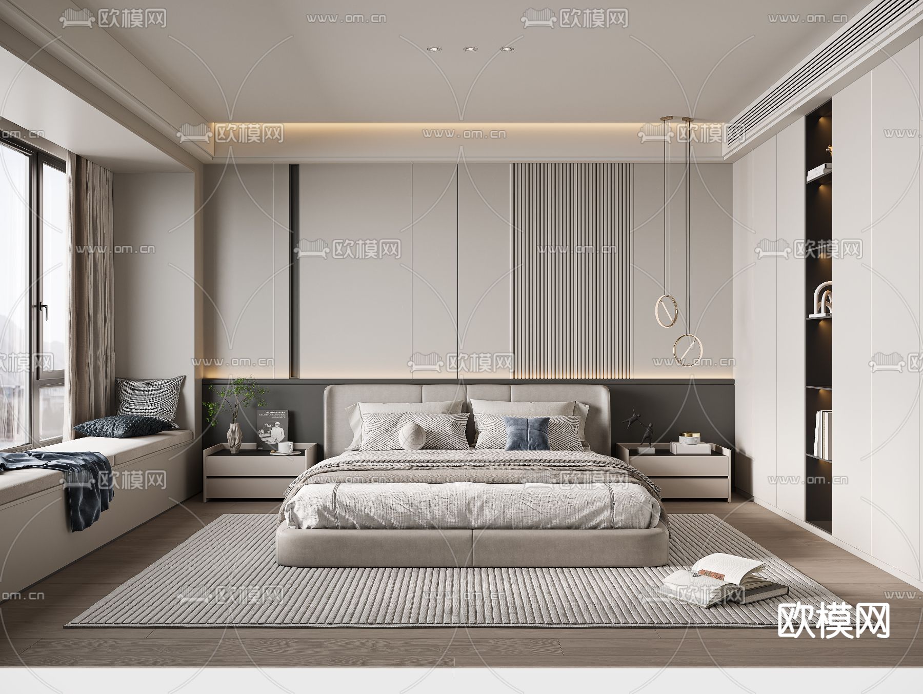 BEDROOM – MODERN STYLE – VRAY / CORONA – 3D MODEL – 2106 - thumbnail 1