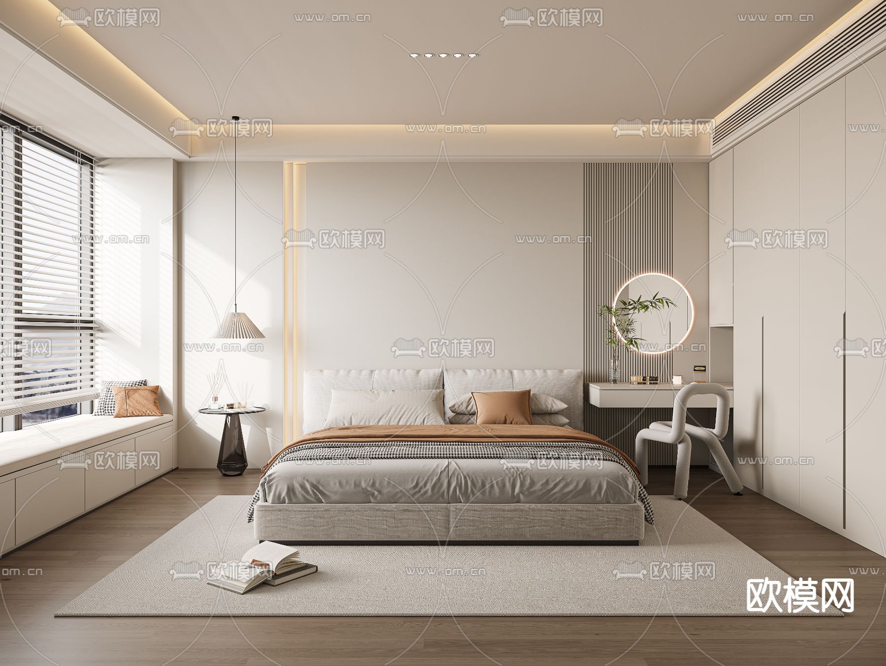 BEDROOM – MODERN STYLE – VRAY / CORONA – 3D MODEL – 2108 - thumbnail 1