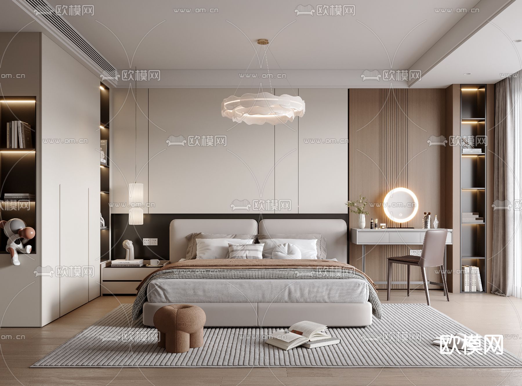 BEDROOM – MODERN STYLE – VRAY / CORONA – 3D MODEL – 2110 - thumbnail 1