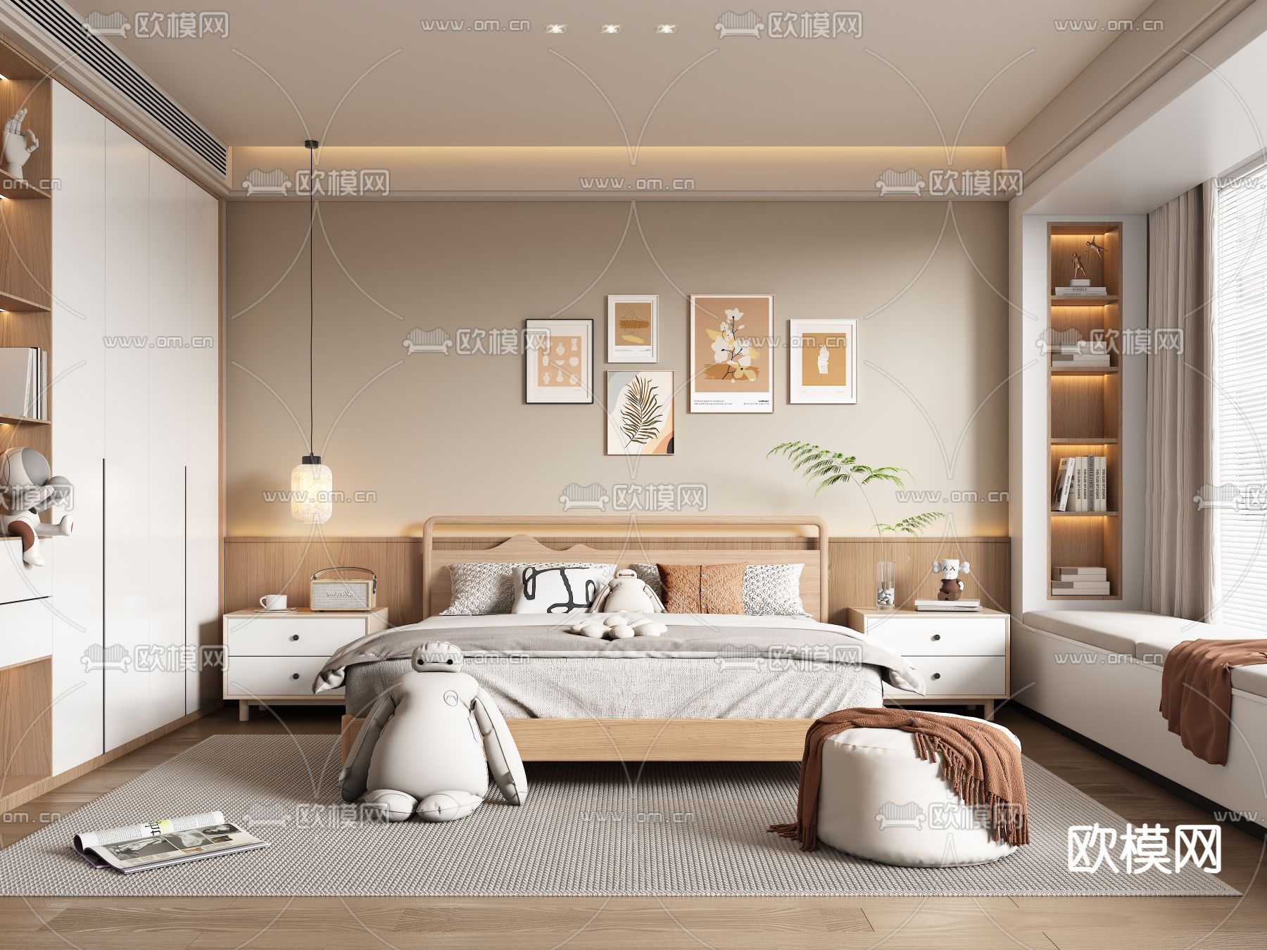 BEDROOM – MODERN STYLE – VRAY / CORONA – 3D MODEL – 2111 - thumbnail 1