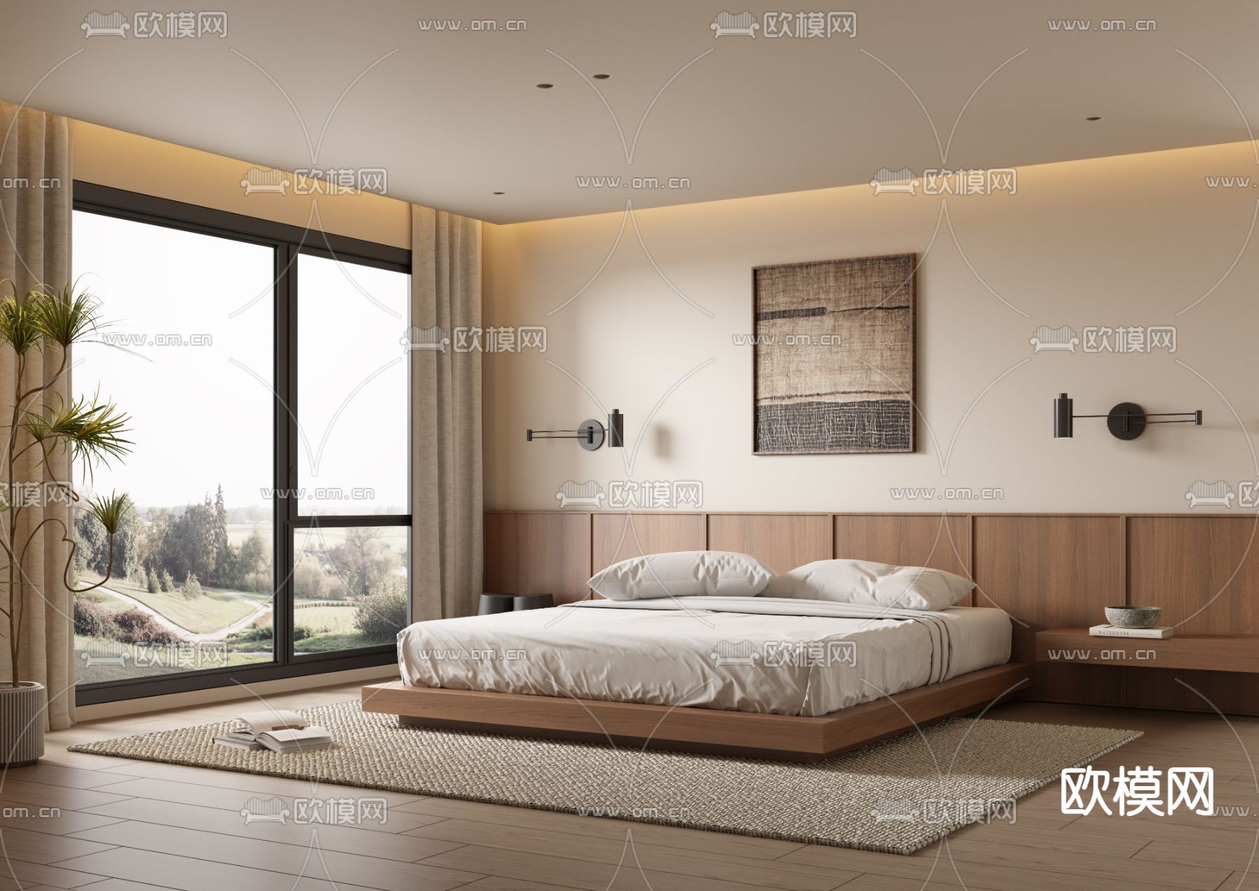 BEDROOM – MODERN STYLE – VRAY / CORONA – 3D MODEL – 2112 - thumbnail 1