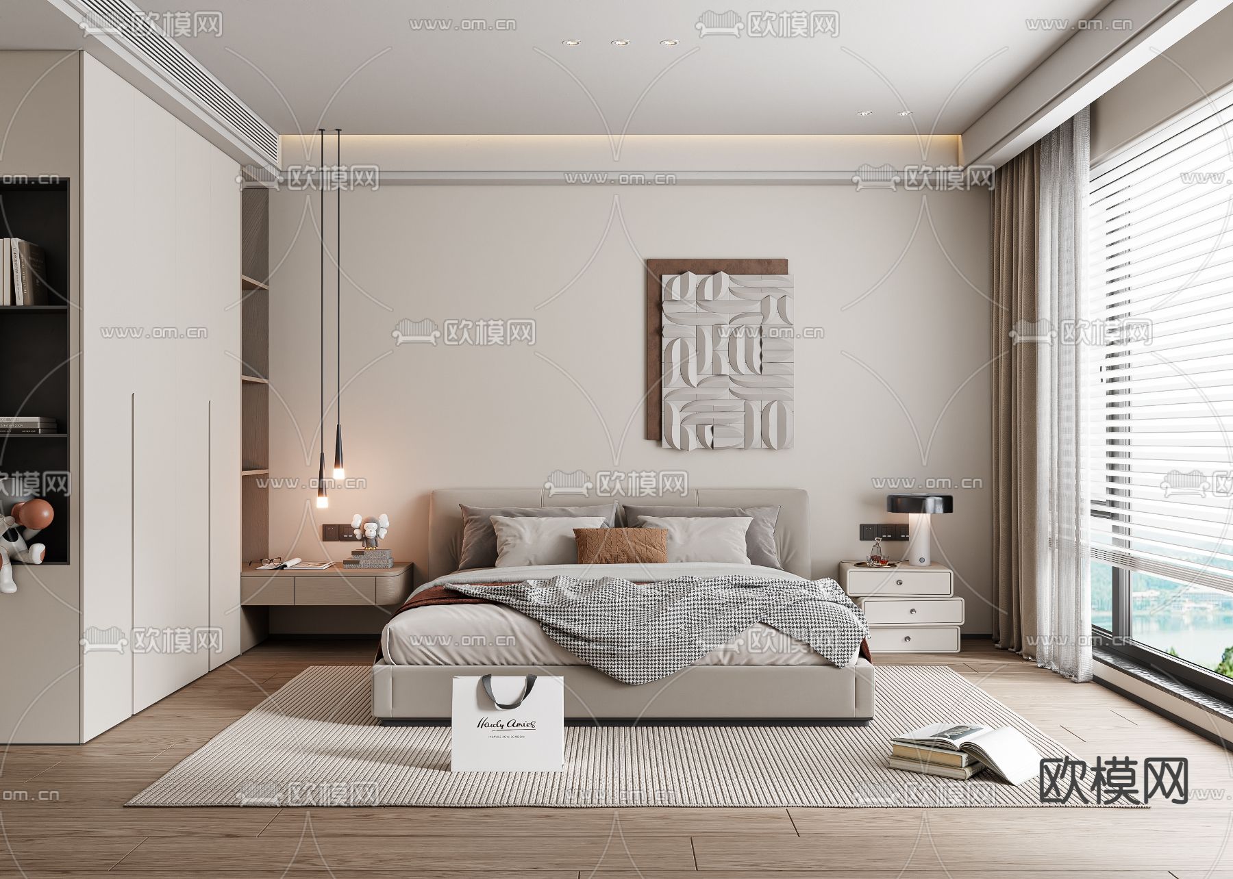 BEDROOM – MODERN STYLE – VRAY / CORONA – 3D MODEL – 2115 - thumbnail 1