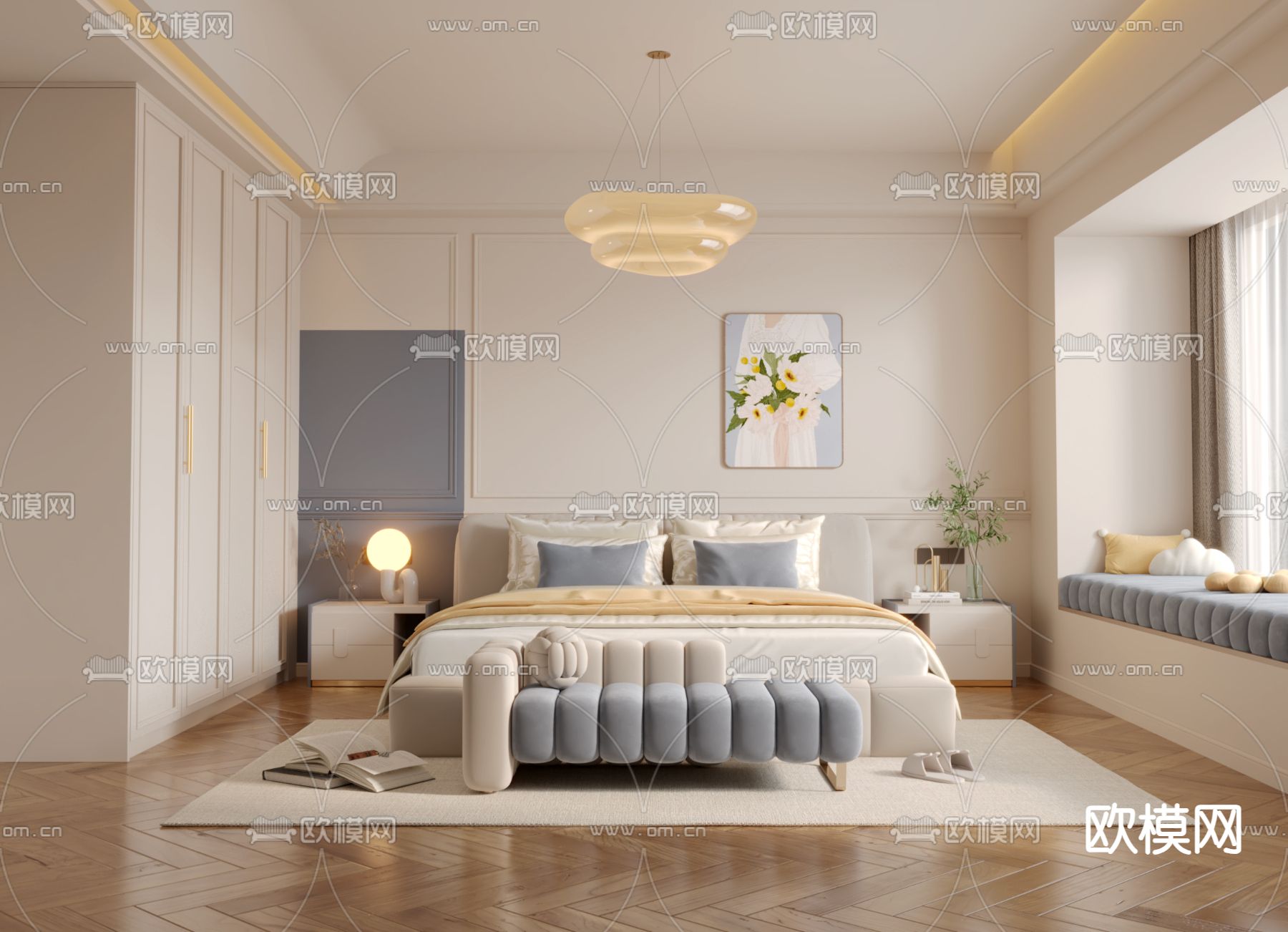 BEDROOM – MODERN STYLE – VRAY / CORONA – 3D MODEL – 2118 - thumbnail 1