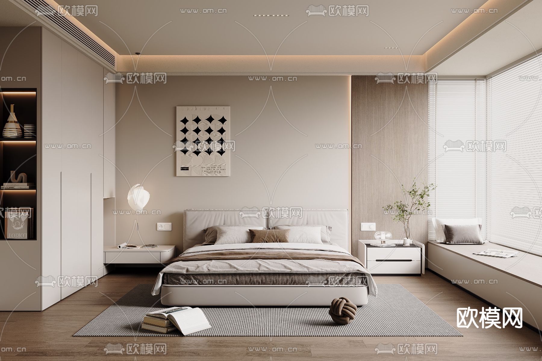 BEDROOM – MODERN STYLE – VRAY / CORONA – 3D MODEL – 2138 - thumbnail 1