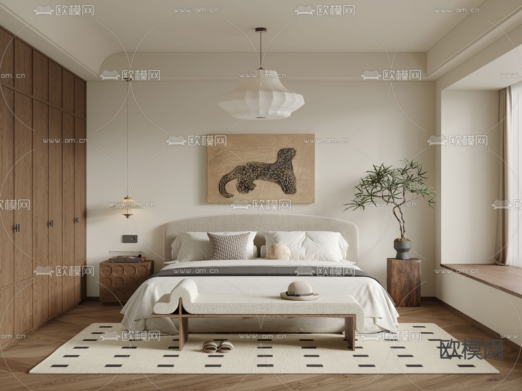 BEDROOM – MODERN STYLE – VRAY / CORONA – 3D MODEL – 2139 - thumbnail 1