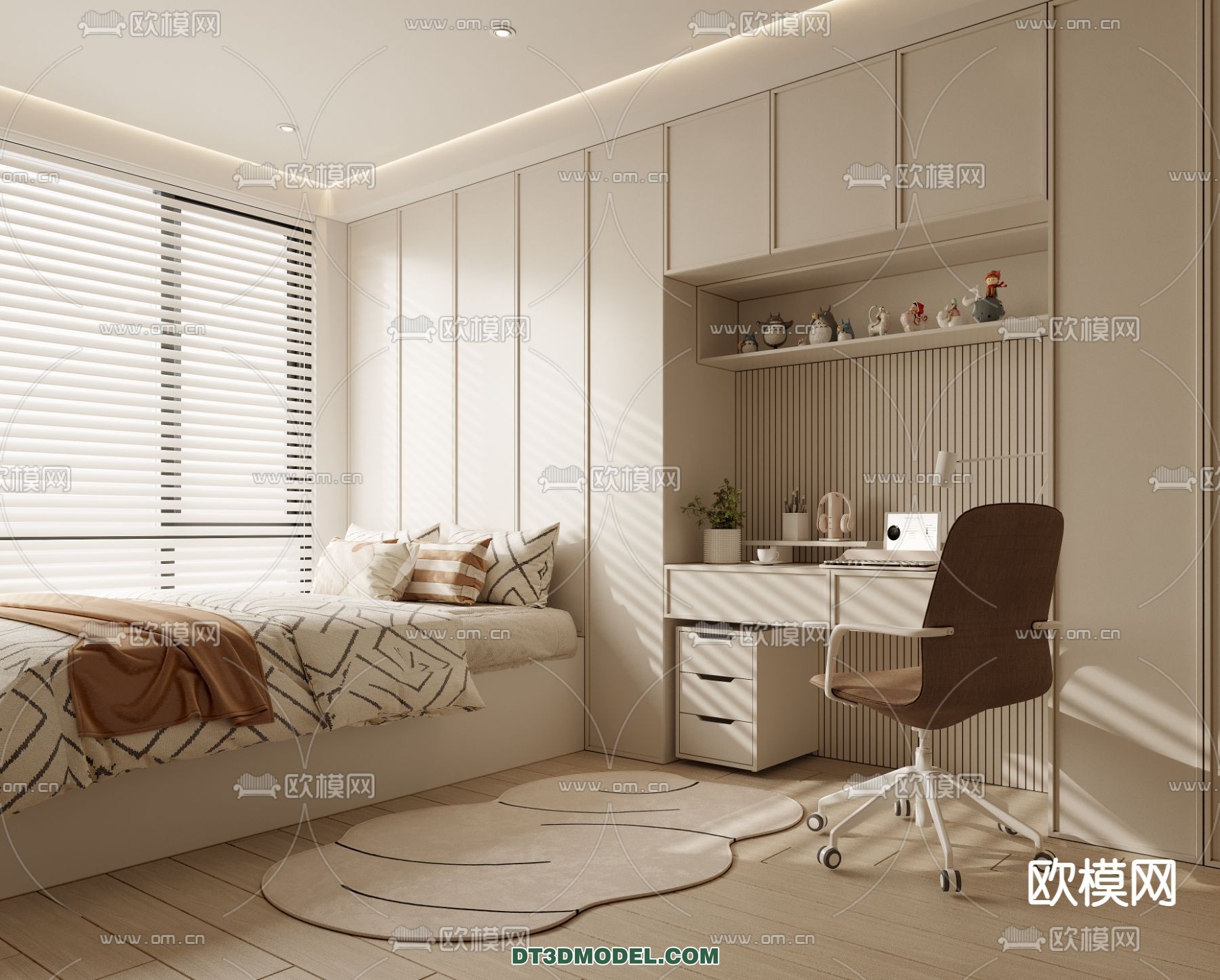 Tatami Bedroom – Japan Bedroom – 3D Scene – 001 - thumbnail 1