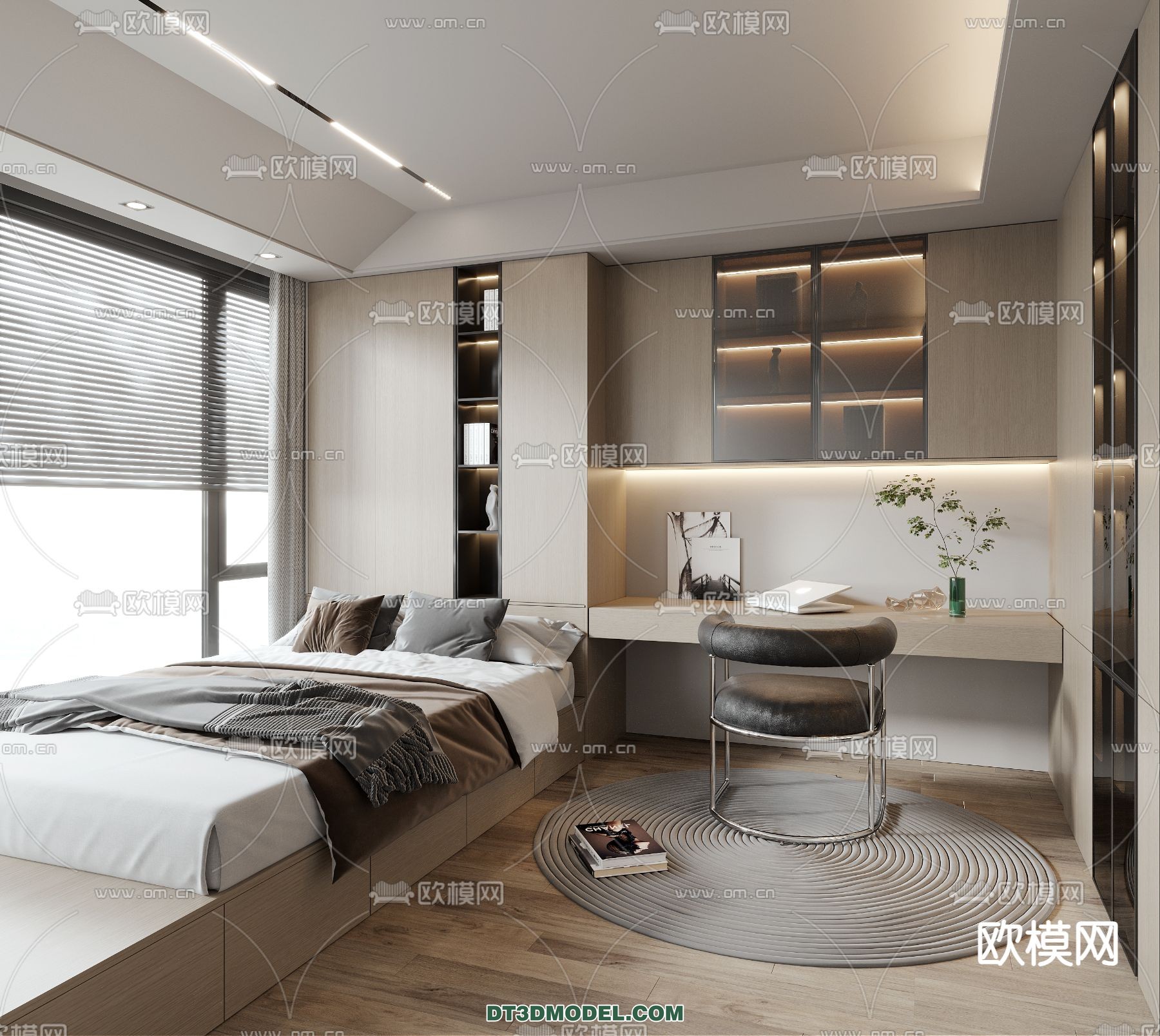 Tatami Bedroom – Japan Bedroom – 3D Scene – 003 - thumbnail 1