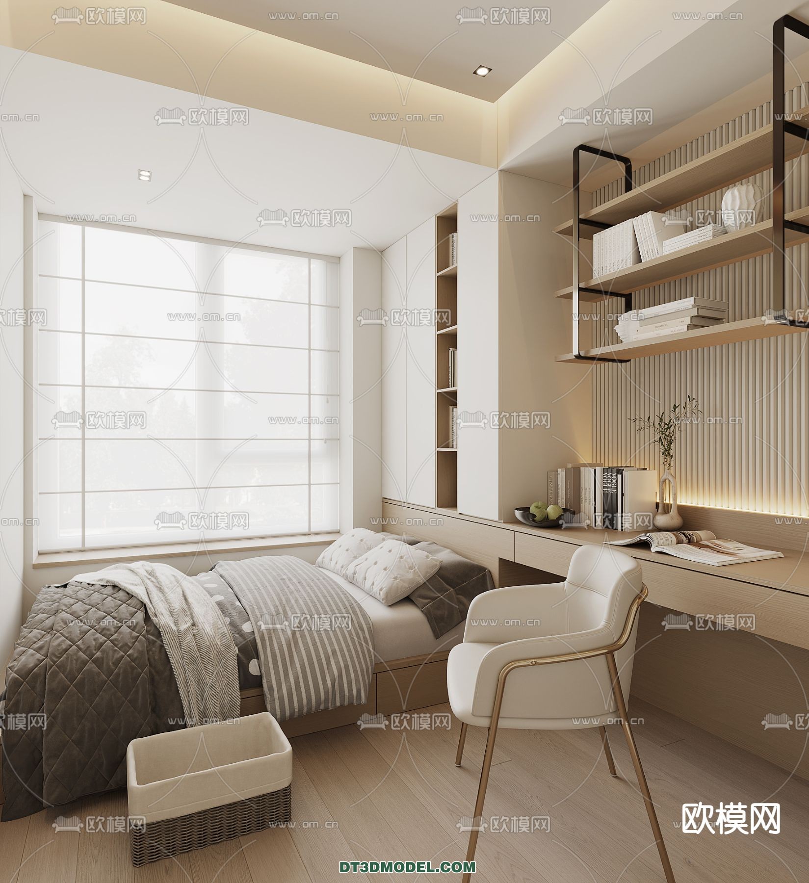 Tatami Bedroom – Japan Bedroom – 3D Scene – 004 - thumbnail 1