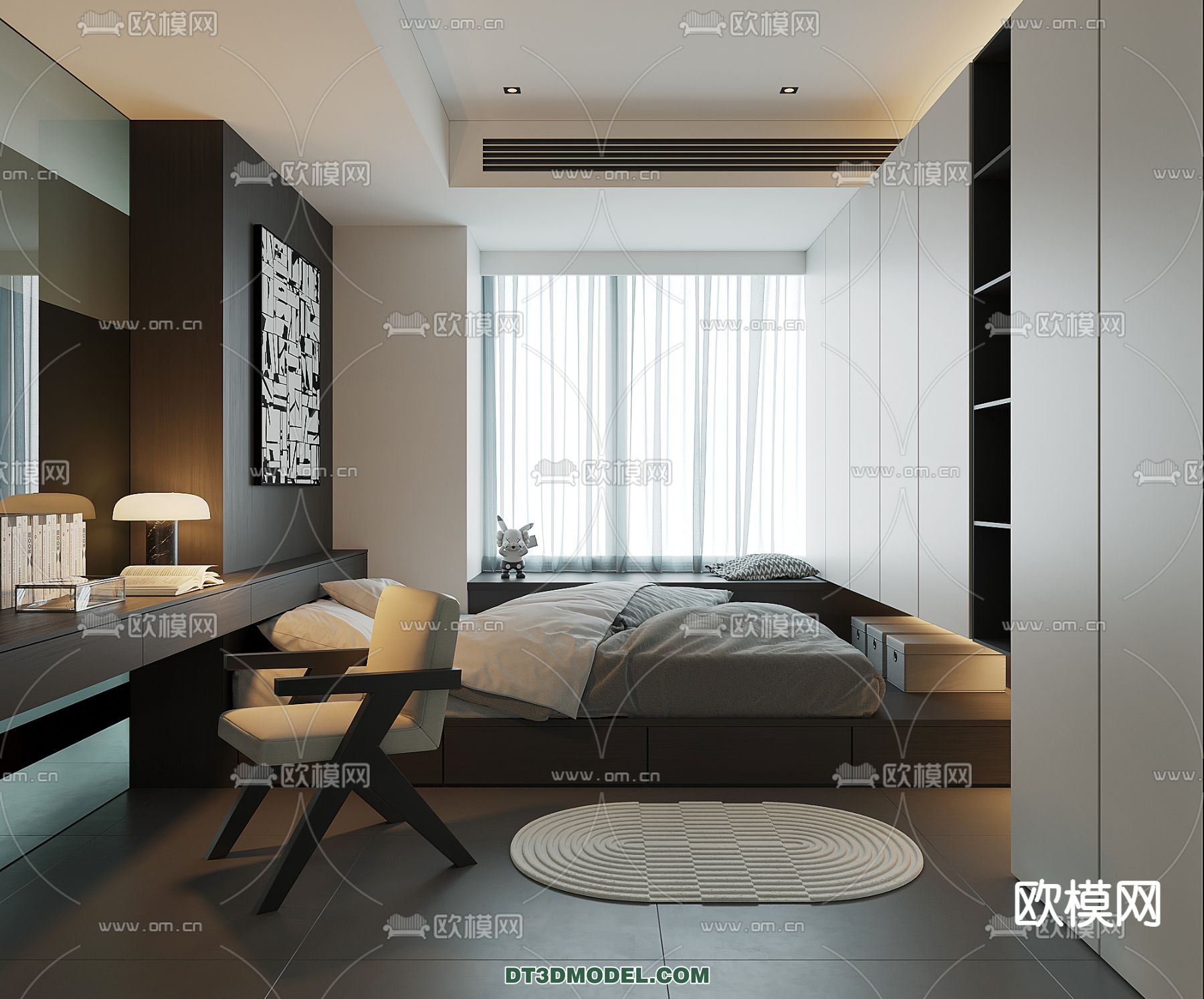 Tatami Bedroom – Japan Bedroom – 3D Scene – 009 - thumbnail 1