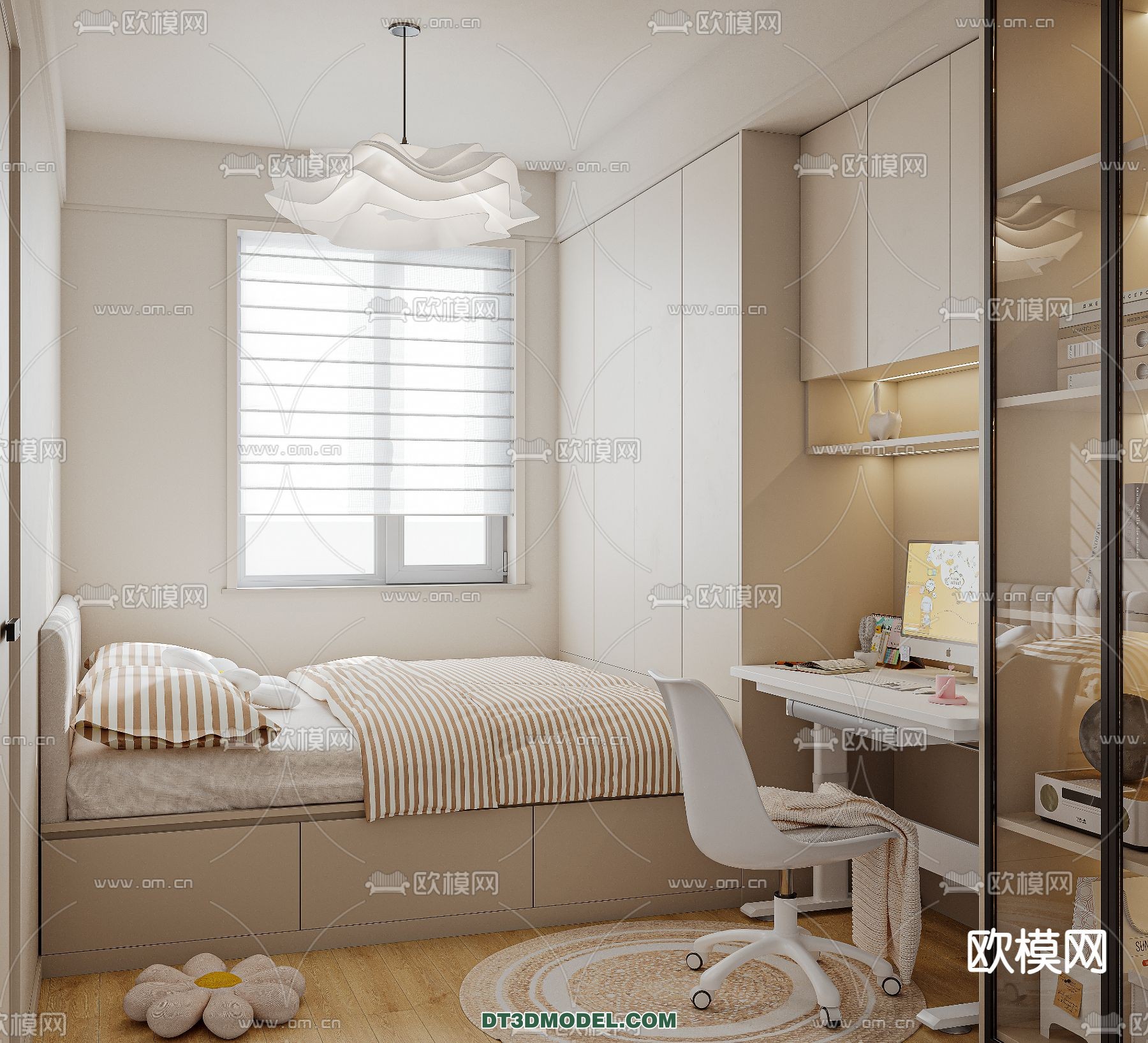 Tatami Bedroom – Japan Bedroom – 3D Scene – 011 - thumbnail 1
