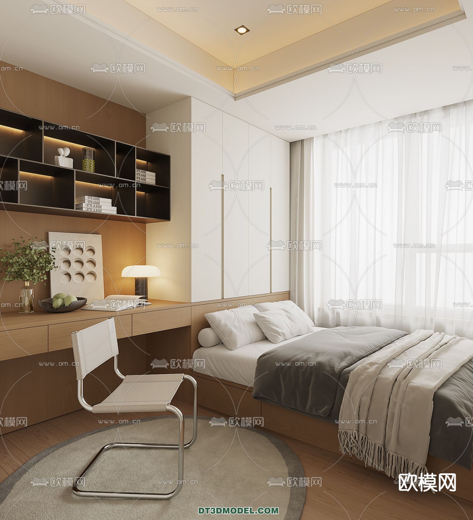 Tatami Bedroom – Japan Bedroom – 3D Scene – 013 - thumbnail 1