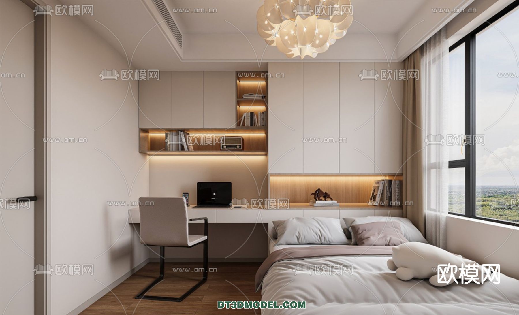 Tatami Bedroom – Japan Bedroom – 3D Scene – 015 - thumbnail 1