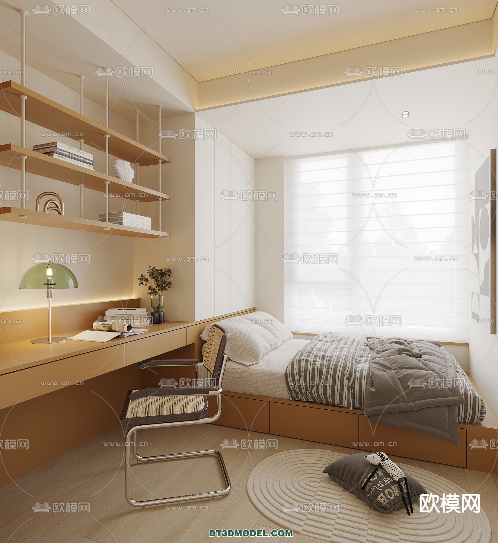 Tatami Bedroom – Japan Bedroom – 3D Scene – 016 - thumbnail 1