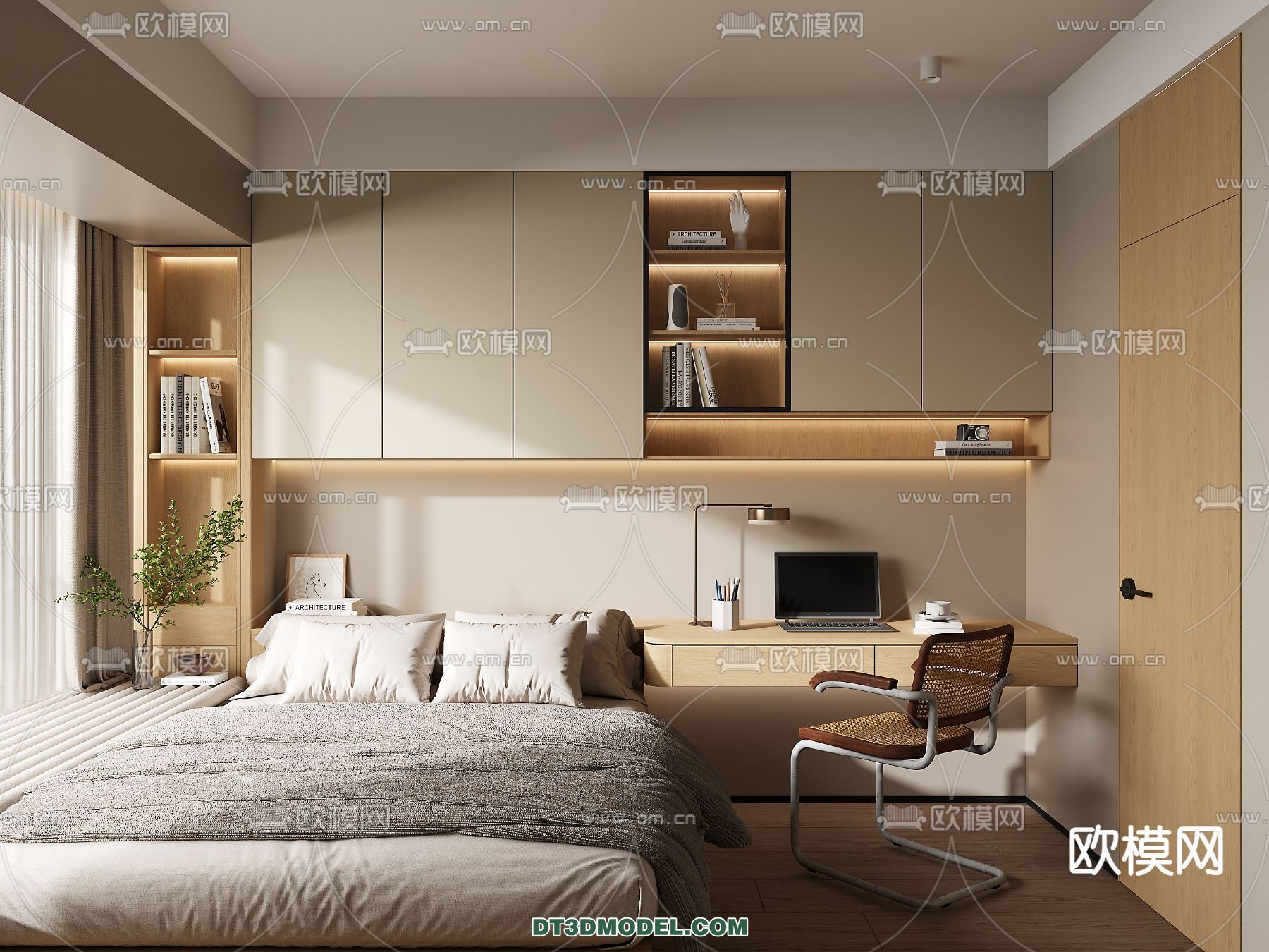 Tatami Bedroom – Japan Bedroom – 3D Scene – 021 - thumbnail 1