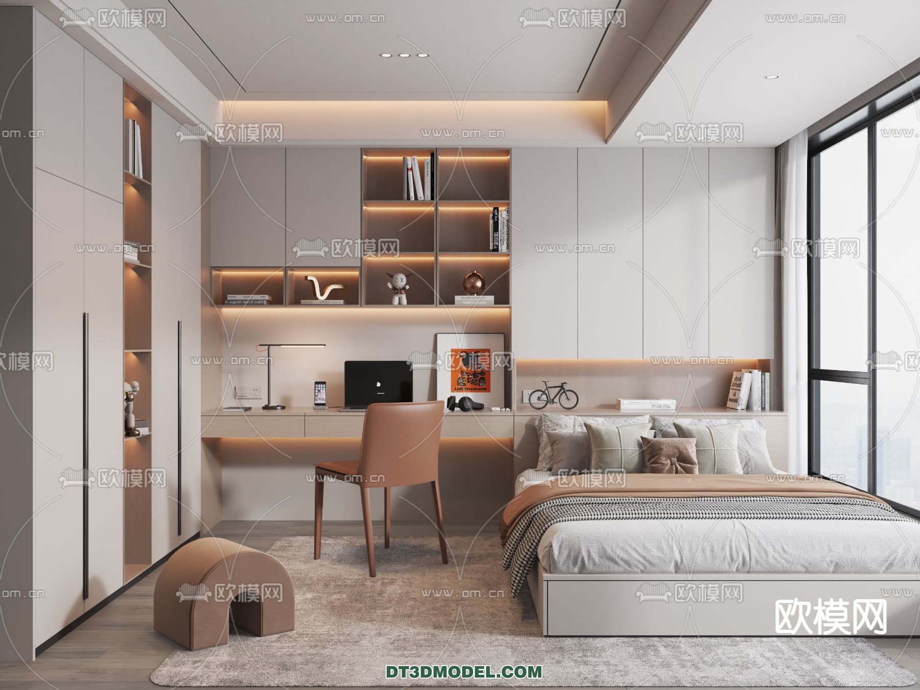 Tatami Bedroom – Japan Bedroom – 3D Scene – 030 - thumbnail 1