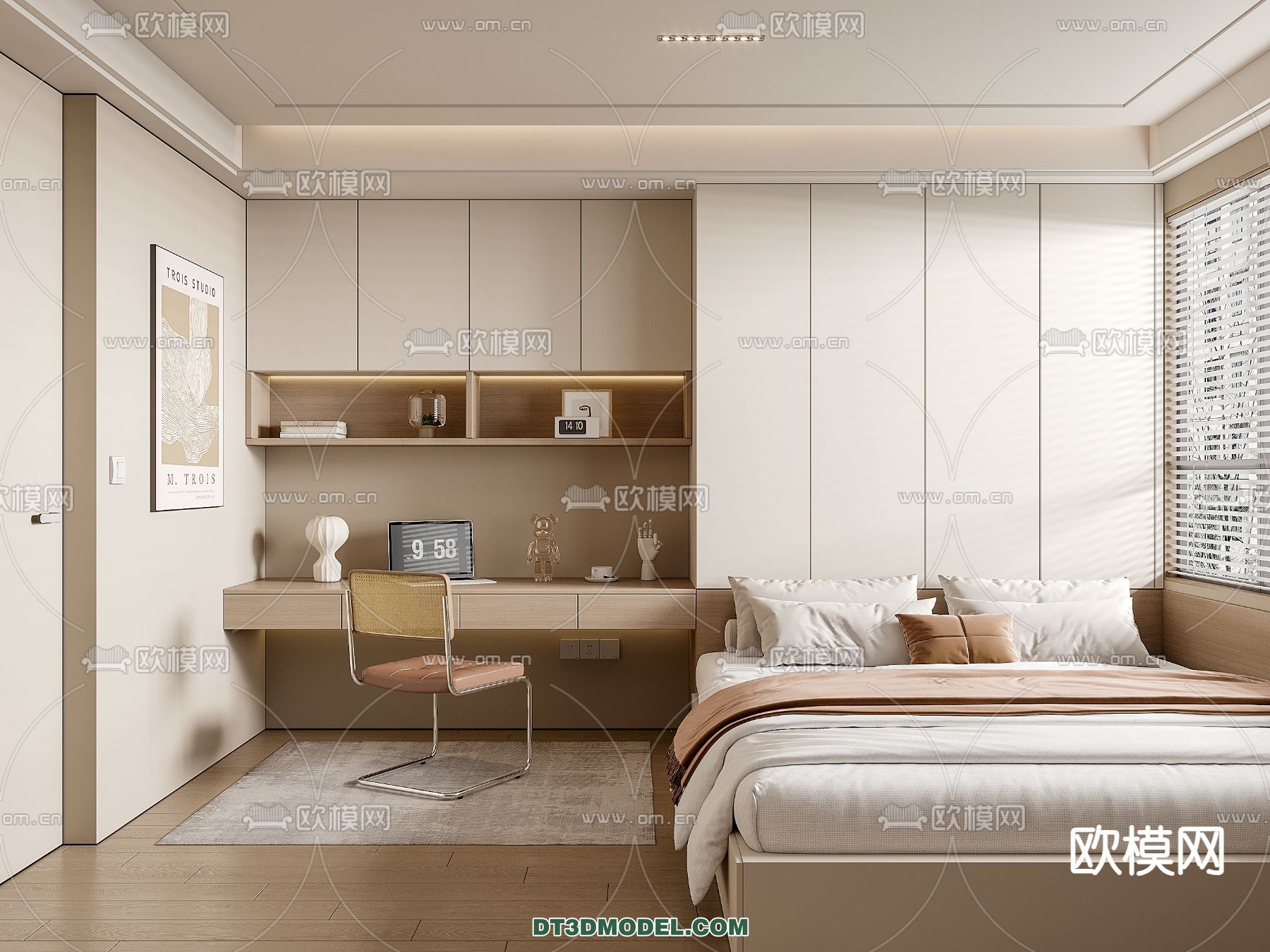 Tatami Bedroom – Japan Bedroom – 3D Scene – 038 - thumbnail 1