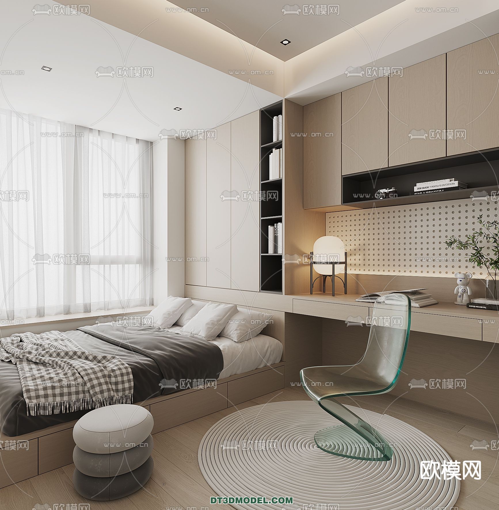 Tatami Bedroom – Japan Bedroom – 3D Scene – 043 - thumbnail 1