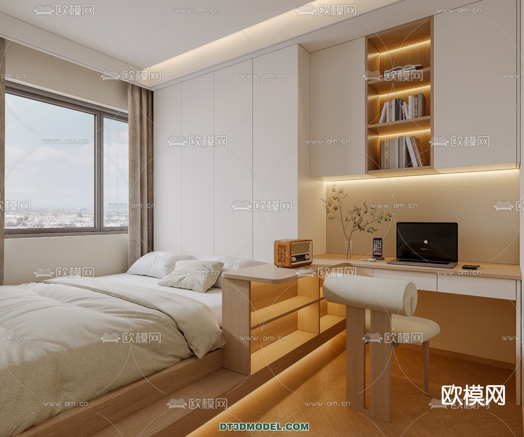 Tatami Bedroom – Japan Bedroom – 3D Scene – 045 - thumbnail 1