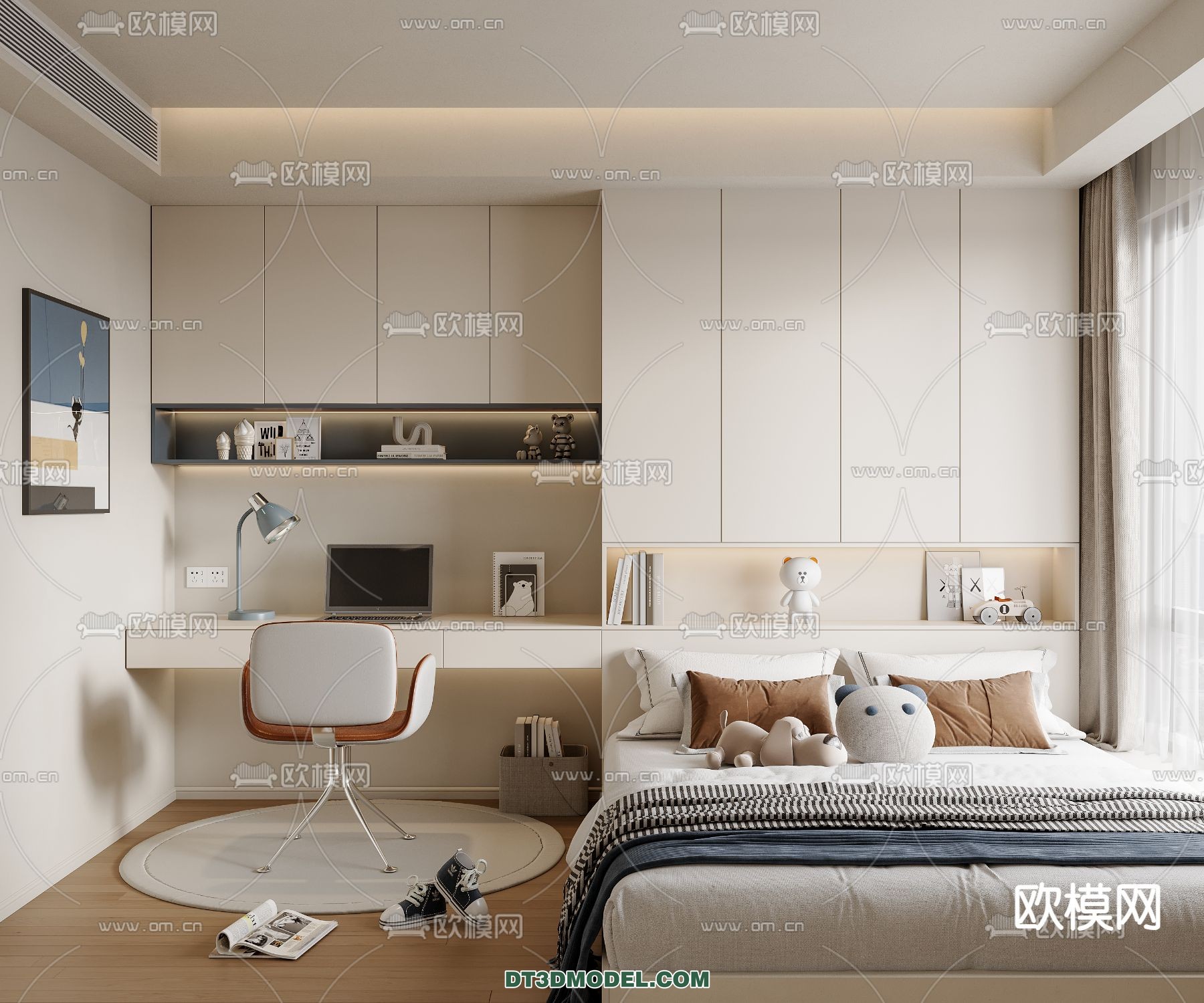 Tatami Bedroom – Japan Bedroom – 3D Scene – 046 - thumbnail 1