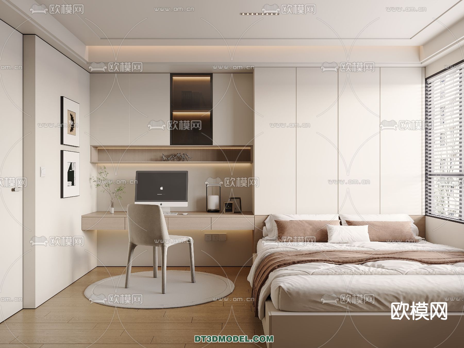 Tatami Bedroom – Japan Bedroom – 3D Scene – 050 - thumbnail 1