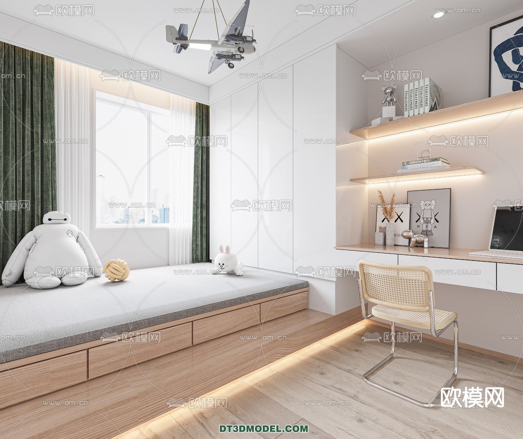 Tatami Bedroom – Japan Bedroom – 3D Scene – 055 - thumbnail 1