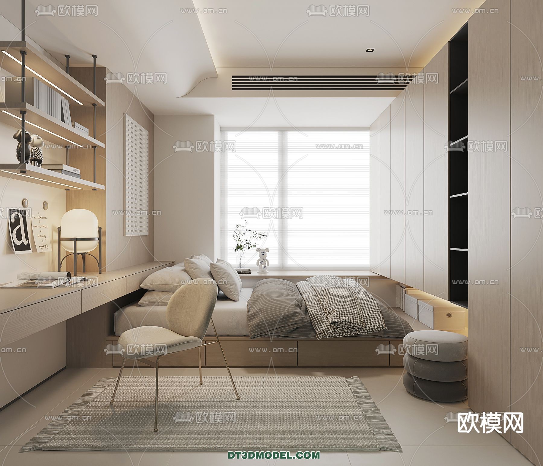 Tatami Bedroom – Japan Bedroom – 3D Scene – 058 - thumbnail 1