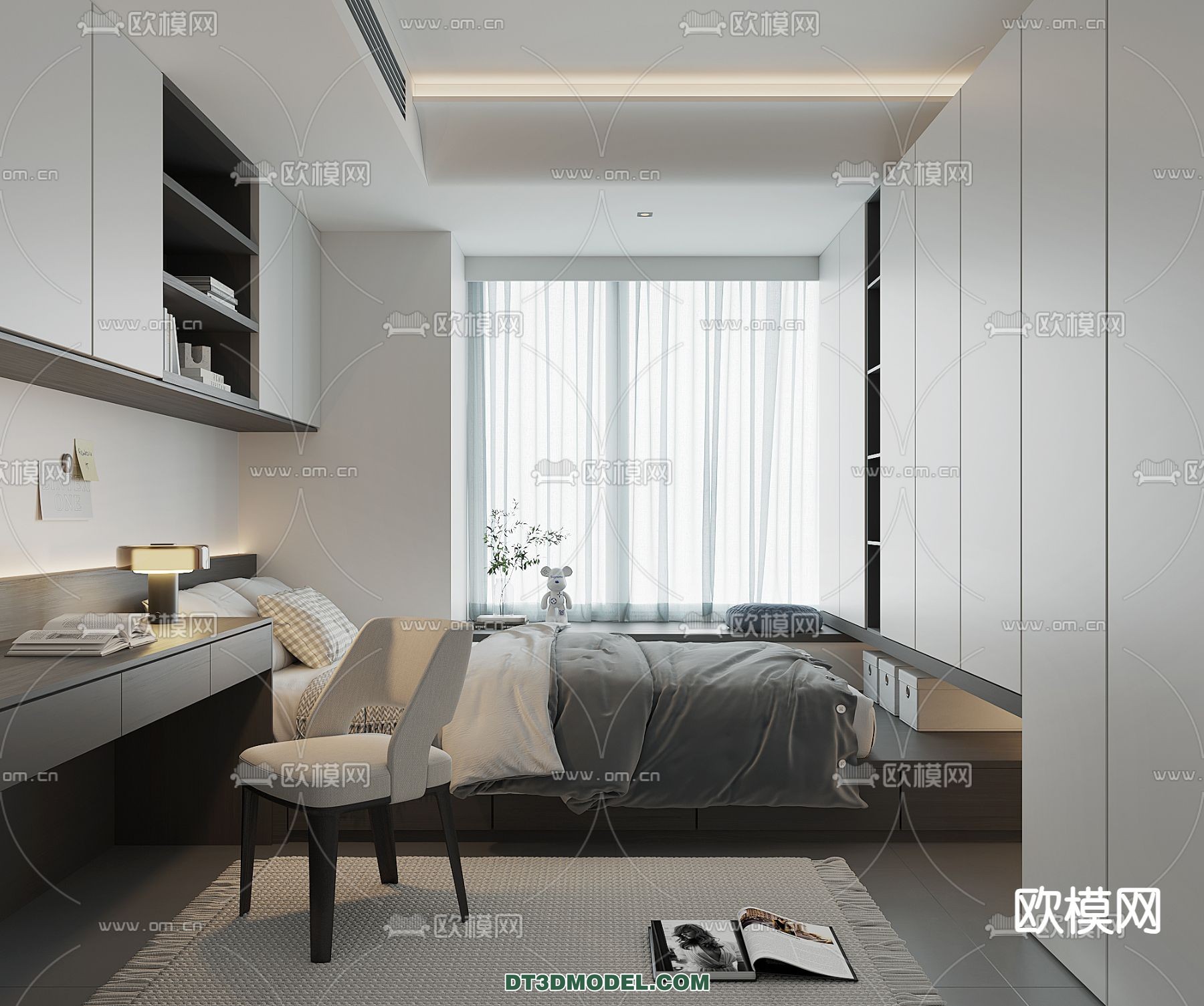 Tatami Bedroom – Japan Bedroom – 3D Scene – 061 - thumbnail 1