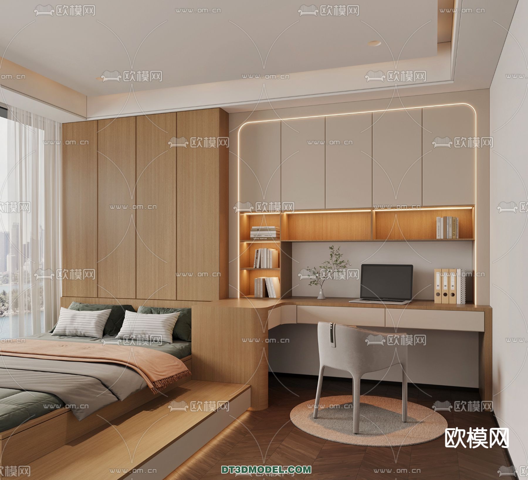 Tatami Bedroom – Japan Bedroom – 3D Scene – 063 - thumbnail 1