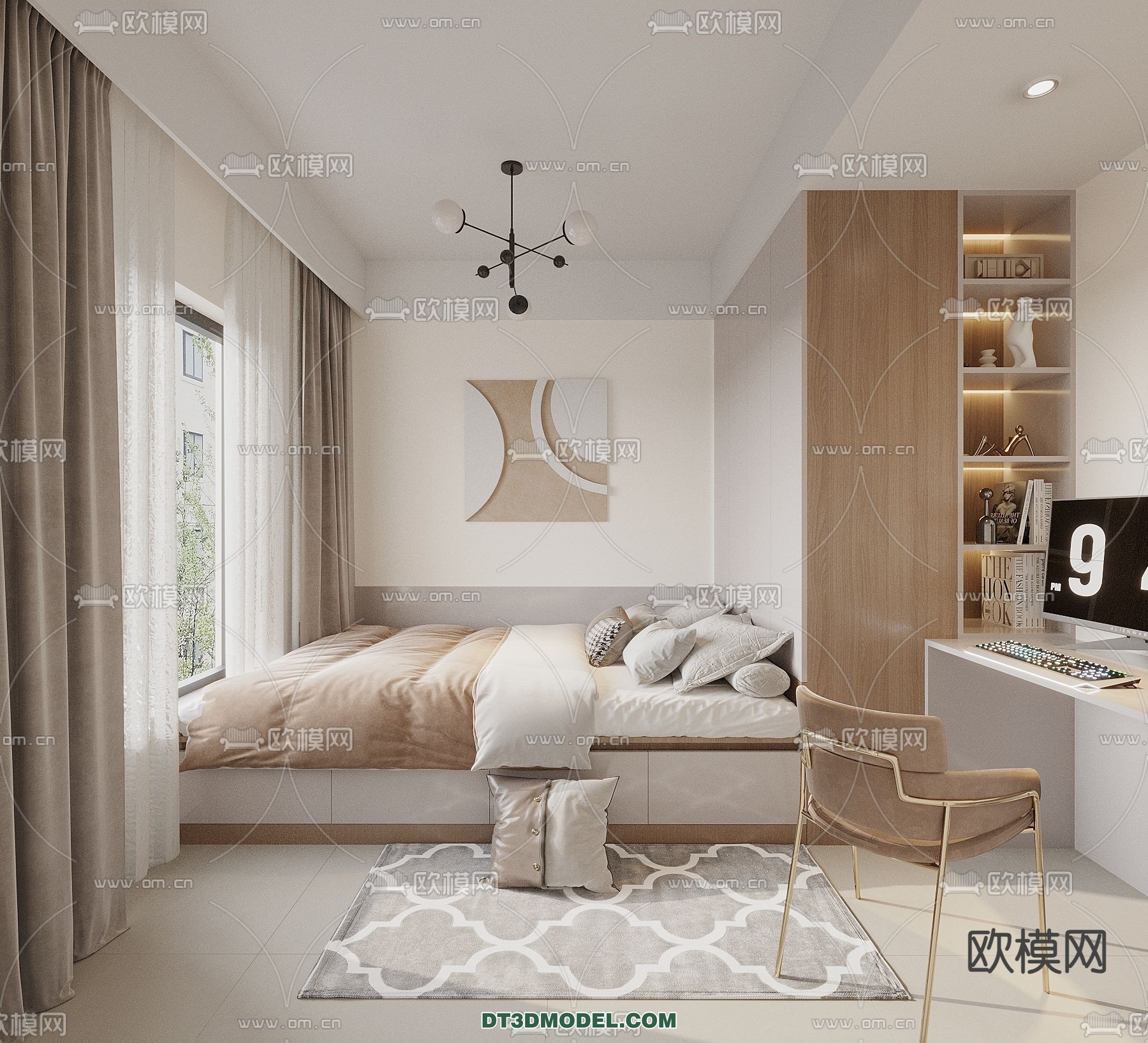 Tatami Bedroom – Japan Bedroom – 3D Scene – 064 - thumbnail 1