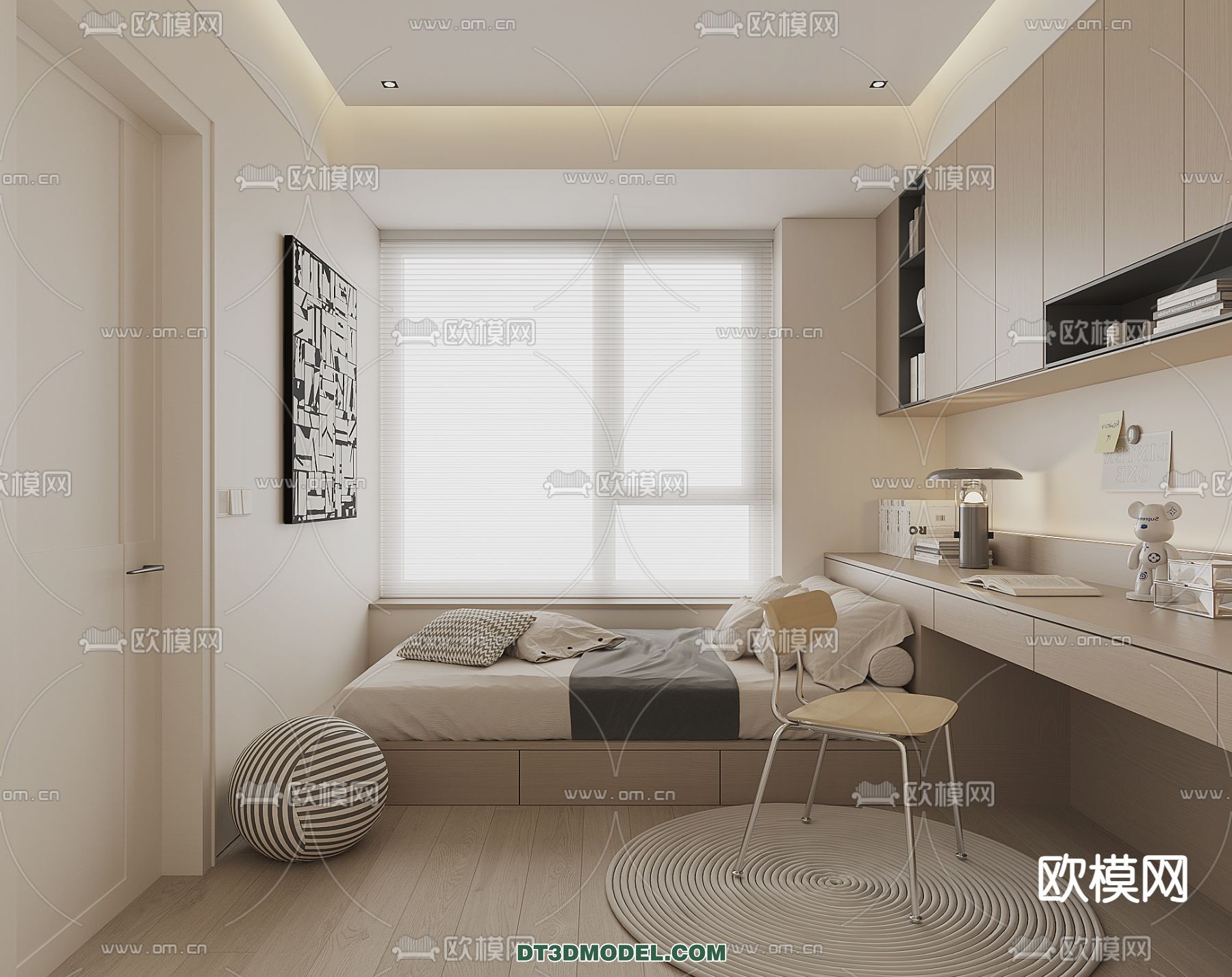 Tatami Bedroom – Japan Bedroom – 3D Scene – 066 - thumbnail 1