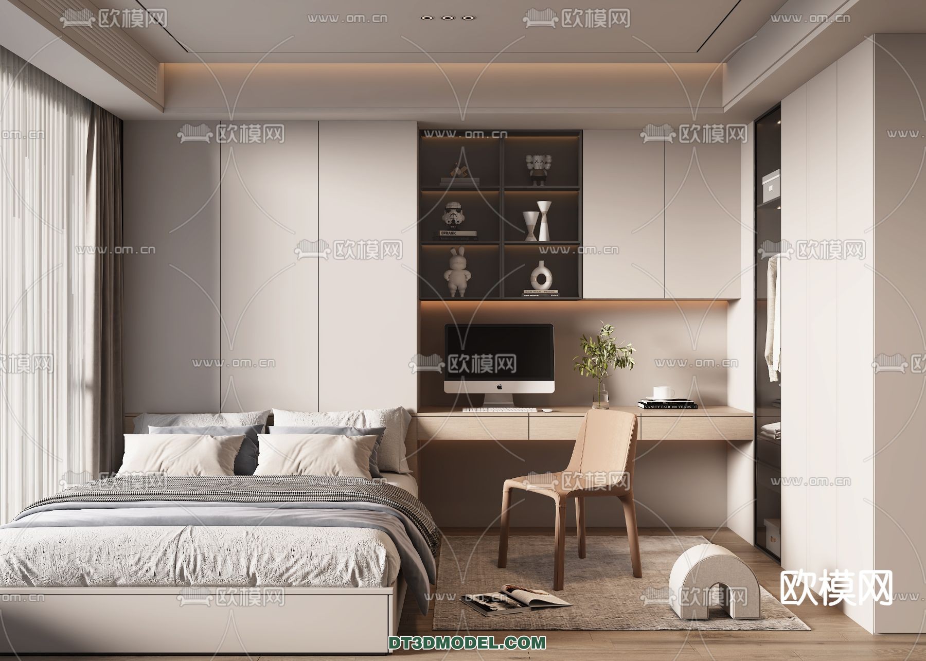 Tatami Bedroom – Japan Bedroom – 3D Scene – 071 - thumbnail 1