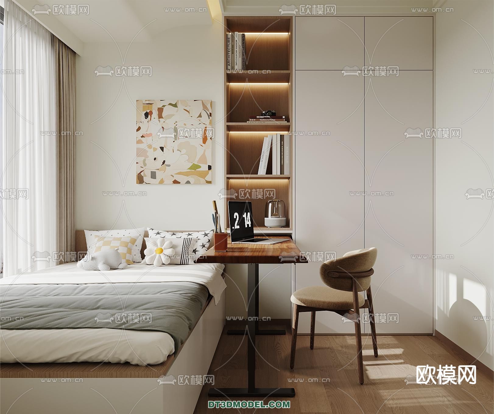 Tatami Bedroom – Japan Bedroom – 3D Scene – 077 - thumbnail 1