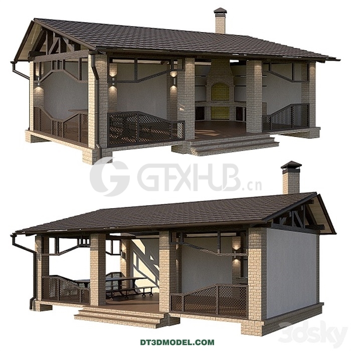 Architecture – Building – Arbor with summer kitchen - thumbnail 1