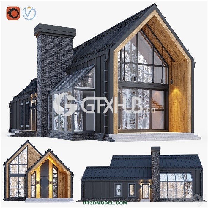 Architecture – Building – Barnhouse with stained glass windows - thumbnail 1