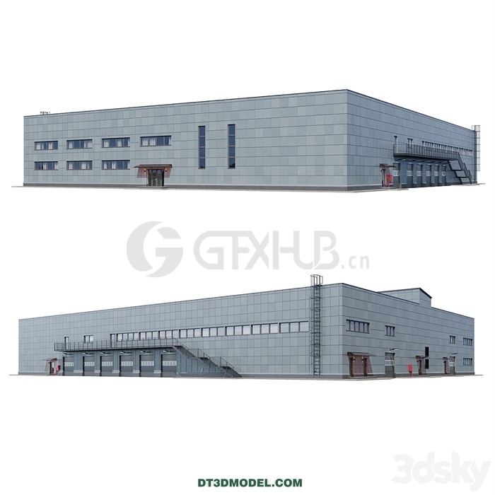 Architecture – Building – factory building V4 - thumbnail 1