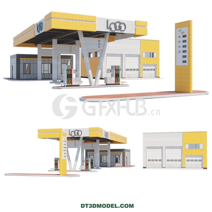 Architecture – Building – Gas station with SRT - thumbnail 1