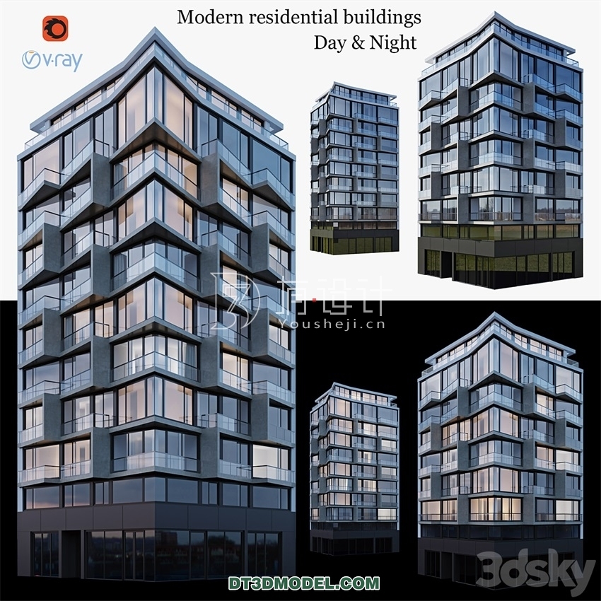 Architecture – Building – Modern Residential Building 2 - thumbnail 1