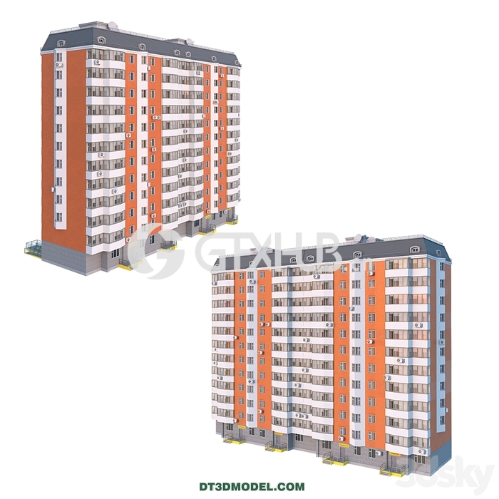 Architecture – Building – P44T 2 sections 12 floors - thumbnail 1